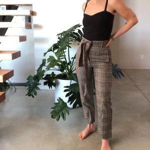 Wilfred tie-front plaid pants